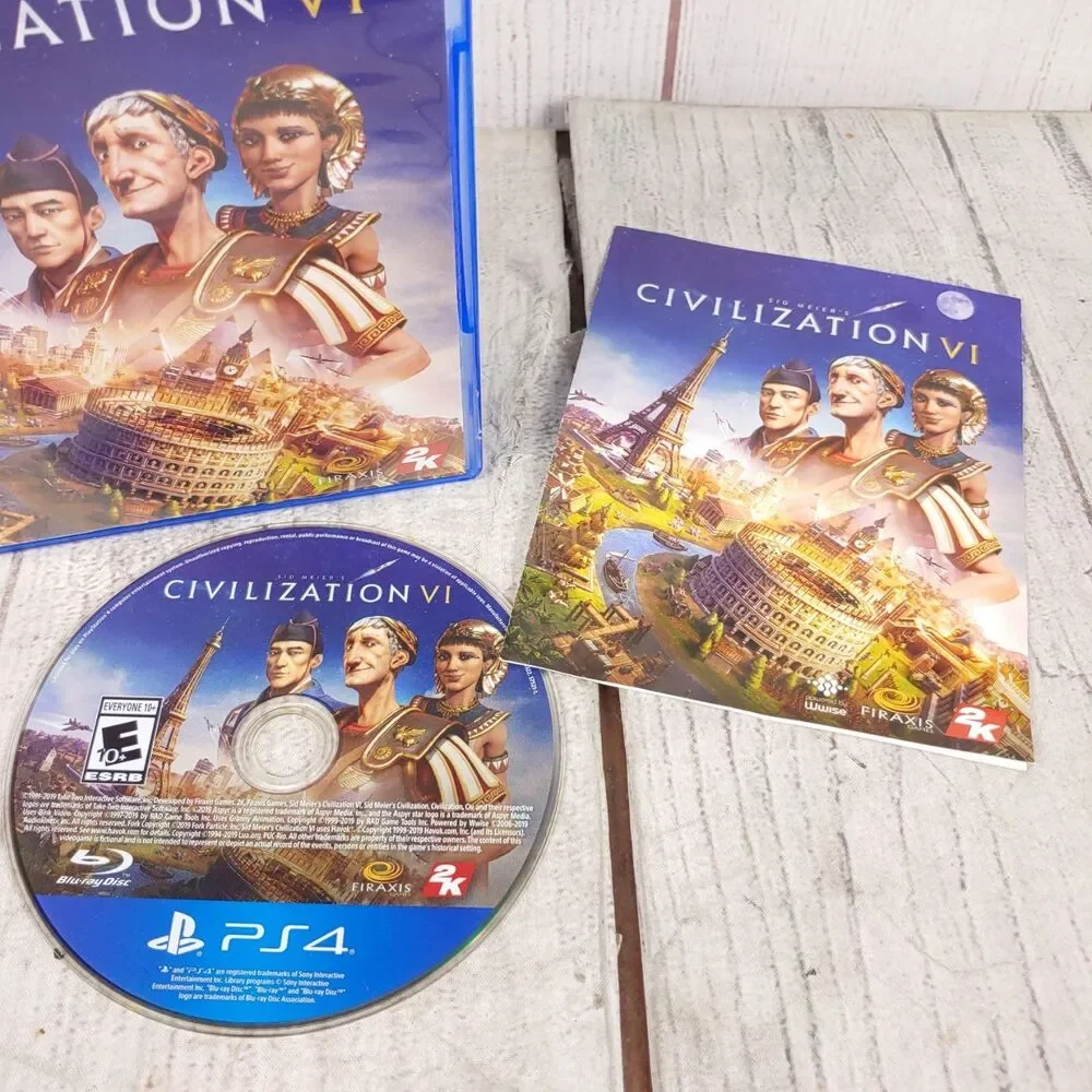 Sid Meier's Civilization VI PS4 PlayStation 4 Game Disc Case&Art Booklet TESTED